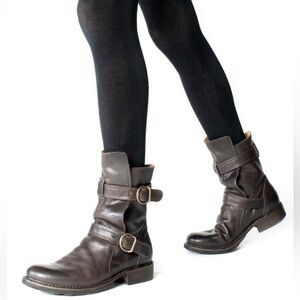Fiorentini + Baker Eternity 713 Biker Boots Brown Leather EU 37.5 US 7.5